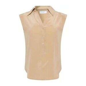 Equipment nataly beige silk front button blouse S
